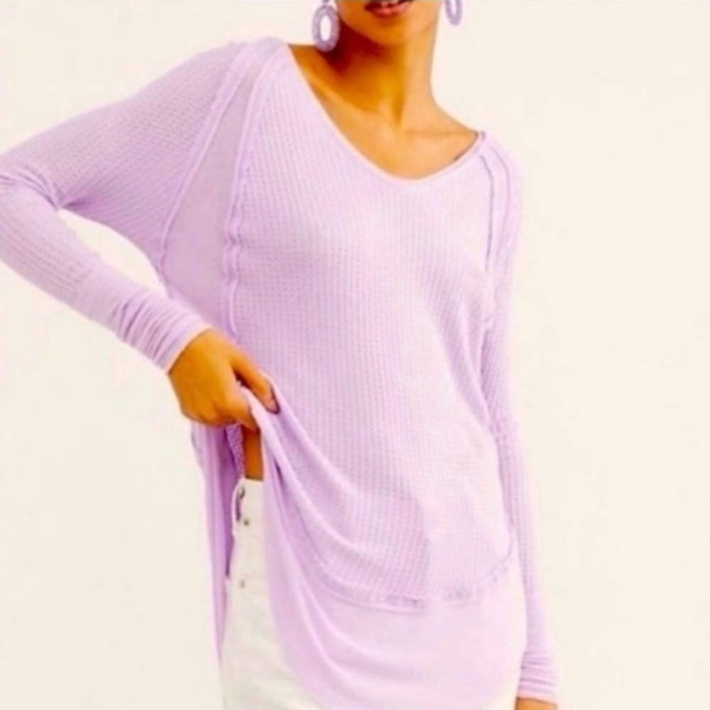 We The Free Lilac V-Neck Tunic Size Large EUC